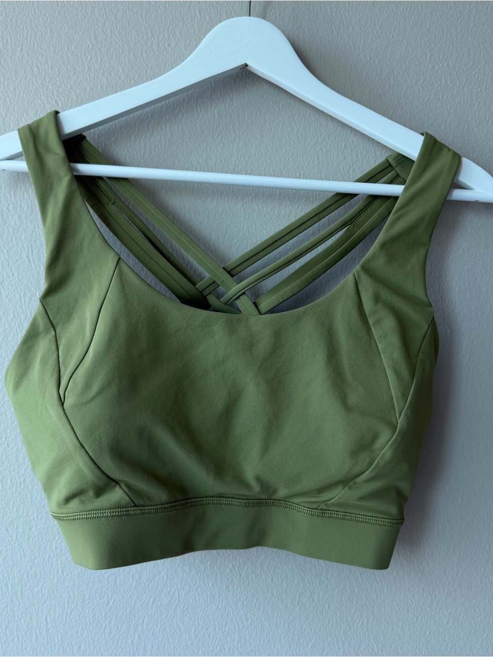 NWOT Lululemon Racerback Olive Green Strappy Sports Bra